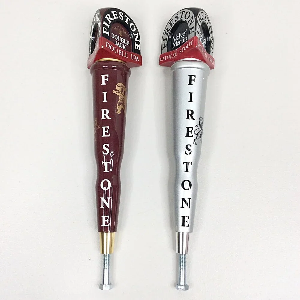 Lot of 2 Firestone Walker Brewing Tap Handle Double Jack IPA Velvet Merlin Stout